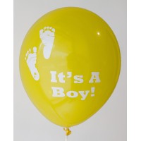 Lemon Yellow It's A Boy Printed Balloons